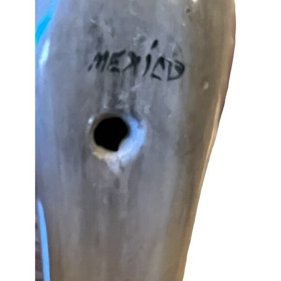 Tonala Mexican Pottery Folk Art Bird Figurine Hand Painted VTG Pigeon Dove 9” - Picture 6 of 7